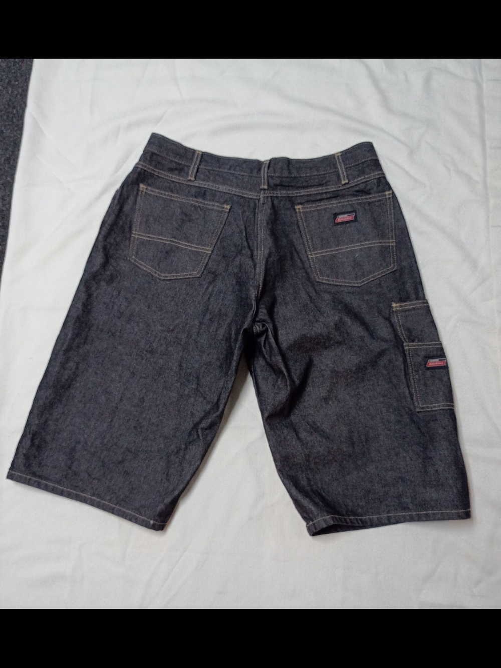 Vintage Dickies Men's Dark Denim Carpenter Shorts - Black